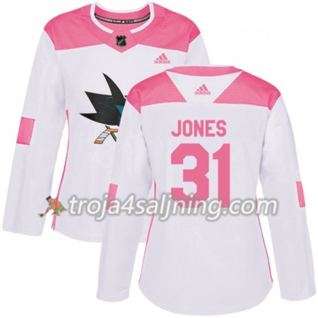 San Jose Sharks tröja Martin Jones 31 Vit 2017-2018 Adidas Rosa Fashion Authentic - Dame NHL Tröjor San Jose Sharks tröja Martin Jones 31 Vit 2017-2018 Adidas Rosa Fashion Authentic - Dame NHL Tröjor